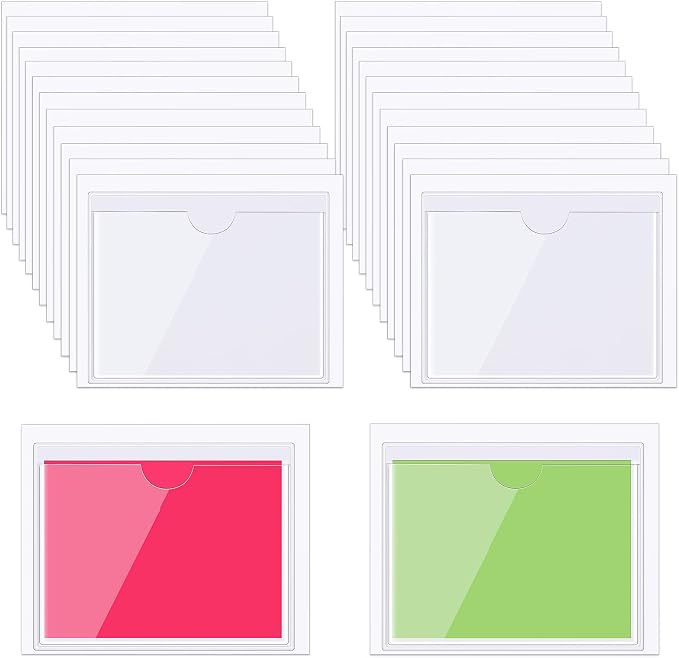 30 Pack Self-Adhesive Index Card Pockets by Chinco