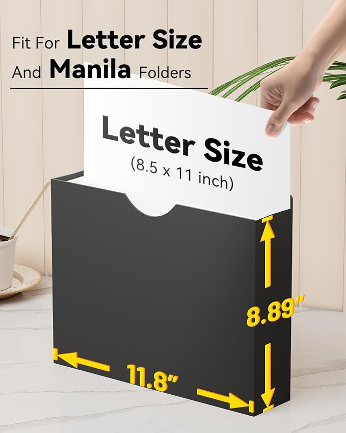 ANSOOK 2 Inch File Jackets & File Pockets, 12 Pack Plastic Manila File Folders - Image 3