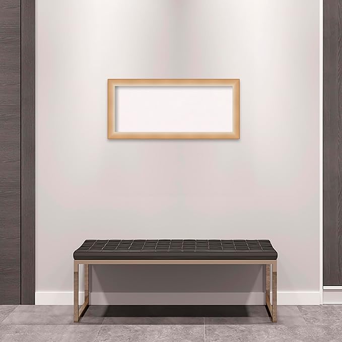 Amanti Art White Cork Board for Wall, 15x33 Vision Board with Gold Frame, Medium Corkboard Office Decor for Home Organization, Modern Contemporary Corkboard Pinboard to display items for home-DeskLoop Office