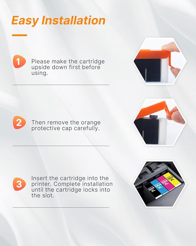 564XL Ink Cartridge for HP Printer Replacement for HP 564 XL 564XL Ink Cartridge Combo Pack for DeskJet 3520 3522 Photosmart 7520 6520 5520 7525 5514 7510 OfficeJet 4620 Printers, 4 Pack (Black)-DeskLoop Office