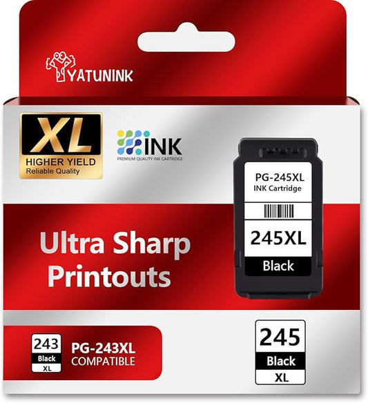 245XL Ink Cartridge Compatible for Canon 245XL Black Ink PG-243 PG-245 XL PG243 PG245 Works with MX490 MX492 TR4520 TR4522 MG2500 MG2522 TS3100 TR4500 Printer PG243XL PG245XL (1Black)-DeskLoop Office