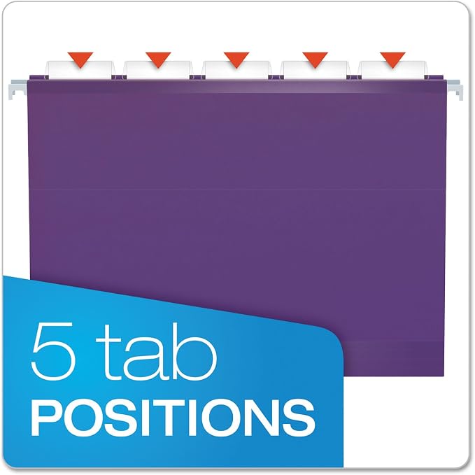 Pendaflex Reinforced Hanging File Folders, Letter Size, 1/5 Cut - Image 4