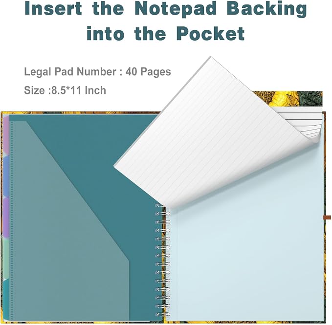 Hongri Clipboard Folio with Refillable Lined Notepad, 8.5 x 11 Folders with - Image 5
