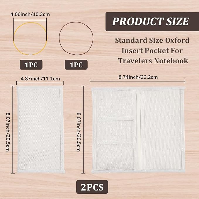 CRASPIRE 2Pcs Travelers Notebook Pocket Oxford Fabric Standard Passport Size - Image 2
