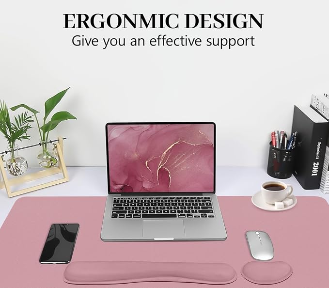 Mouse Pad and Keyboard Wrist Rest, 3-in-1 Keyboard and Mouse Pad Set, Ergonomic - Image 4