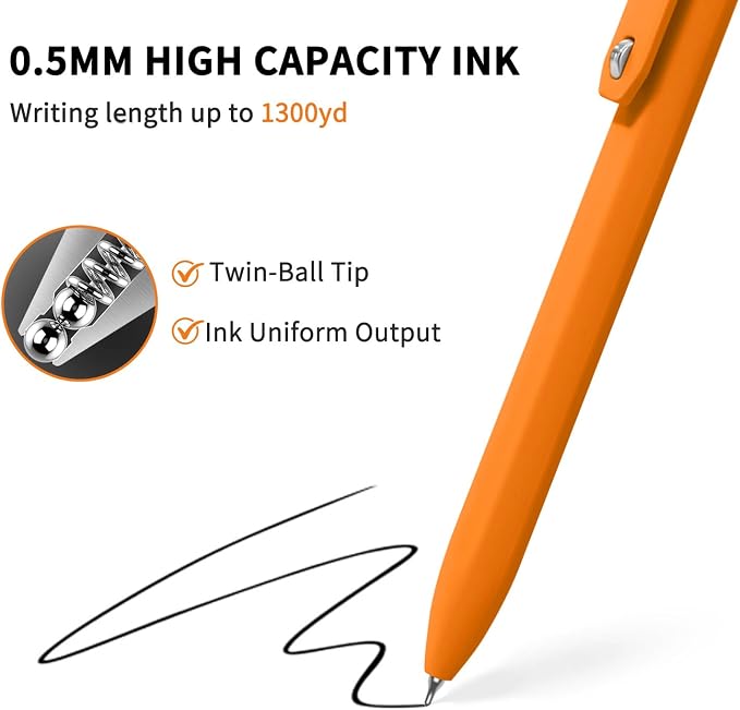 Vitoler Black Gel Pens and No Bleed Highlighters，12 Pack，Fast Drying | Smooth - Image 5