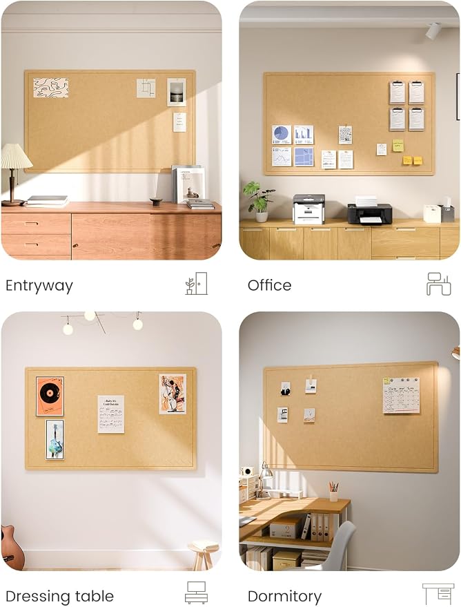 Fluxynara Large Bulletin Board, Foldable Felt Pin Board - Image 7