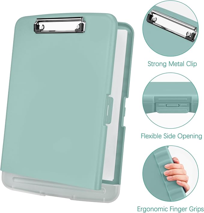 Meiikun Clipboard with Storage, Plastic Clipboards 8.5x11 with Pen Holder - Image 3