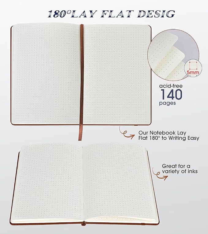 Biuwory Dotted Journal Notebook, 140 Dot Grid Pages, Medium 5.7"×8.3" | A5 - Image 5