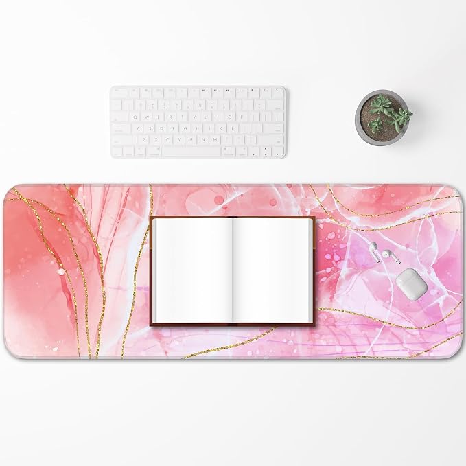 Pink Mouse Pad, Large Gaming Mouse Pad, Non-Slip Base and Stitched Edges - Image 6