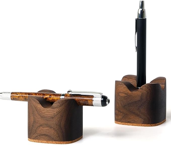 Generic Wood Pen Tray, Wooden Pen Holder, Minimalist Pen Rest, Wooden Desk Organizer Tray (M01-WALNUT) (WALNUT)-DeskLoop Office