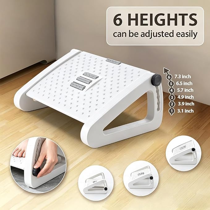 CasaZenith Foot Rest, Six Heights Adjustable Foot Rest - Image 2