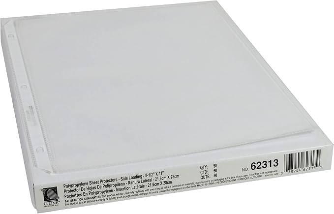 C-Line Side Loading Polypropylene Sheet Protectors, 11 x 8.5 - Image 2