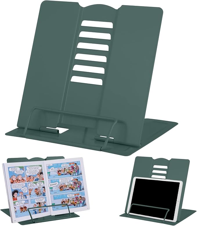 MSDADA Desk Book Stand, Metal Reading Book Stand Adjustable Cookbook Holder by ColoryourlifewithMSDADA