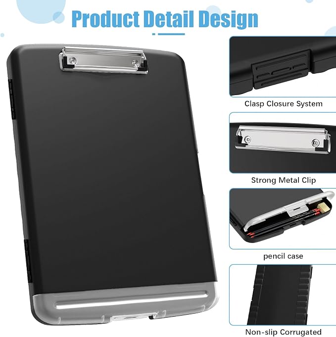 Hongri Clipboard with Storage with Pen Holder, Folder Nursing Clip Board 8.5 x - Image 2