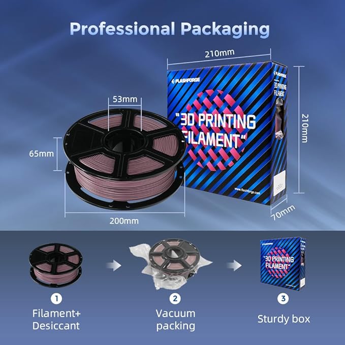 FLASHFORGE Carbon Fiber PLA Filament 1.75mm, Carbon Fiber Reinforced PLA 3D Printer Filament, 1KG Spool Dimensional Accuracy +/- 0.02mm, High Strength & High Abrasion-Resistance (Dusty Pink)-DeskLoop Office