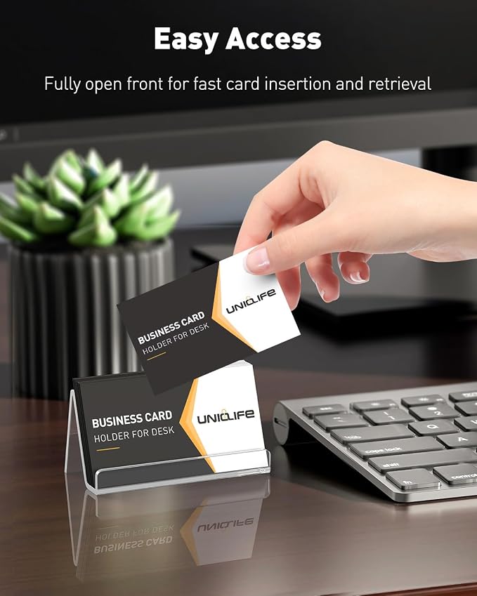 Uniclife 8 Pack Acrylic Business Card Holder - Image 6