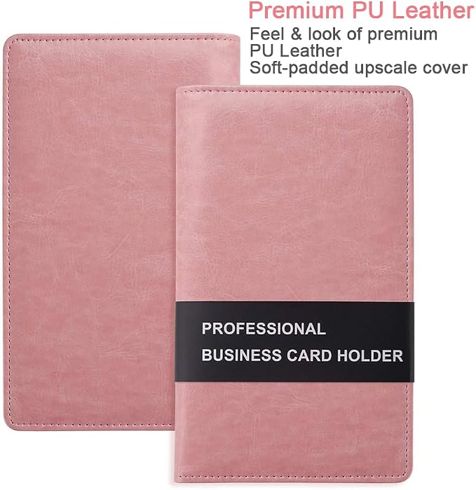 Sooez Leather Professional Business Card Book Holder Organizer, 240 Capacity - Image 2