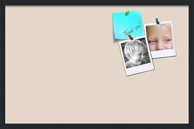 PinPix 34x22 Inch Cork Bulletin Board. This Decorative Framed Pin Board Comes with Desert Pastel Design and a Satin Black Frame. Ideal for Home Office Decor or Message Board (PinPix-1815)-DeskLoop Office