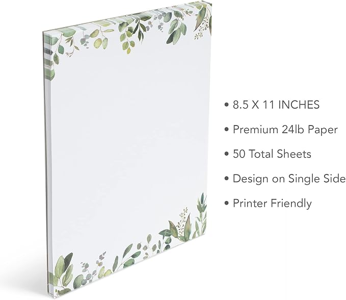 Leaf Theme Paper Stationery, 50 Sheets, Elegant Writing Paper, Pretty - Image 3