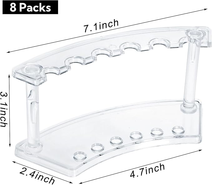 SOUJOY 8 Pack Acrylic Pen Display Stand, 6-Slot Pen Holder Rack, Eyebrow Pen - Image 2