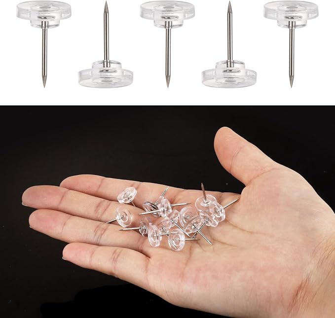 300 Pcs Push Pins Clear Thumb Tacks Pins Clear Flat Head Thumb Tacks Thumb Tack - Image 4