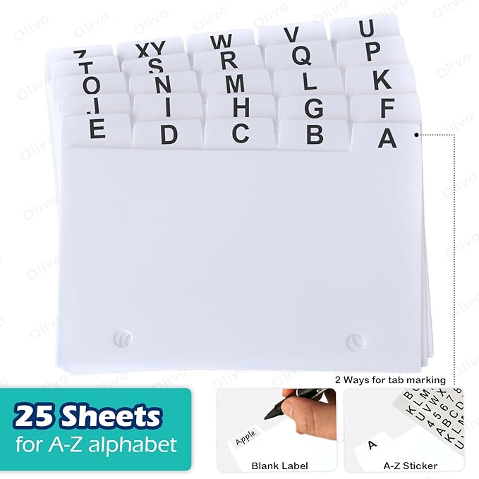 Olivo Plastic Index Card Dividers 3x5 Poly Index Card Guides Set - Image 3