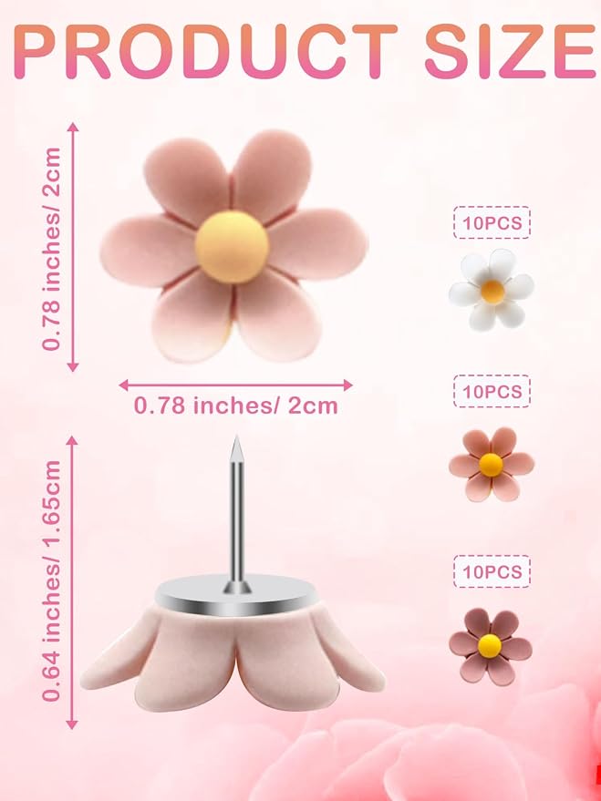 Cute Flower Push Pins, Map Pins Offices Schools Supplies - Image 2