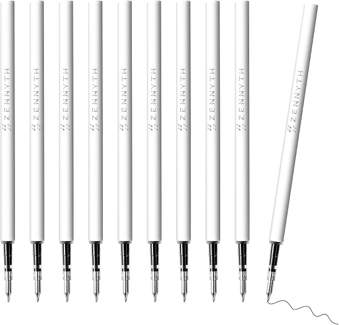 Gel Pen Refills 0.5 for Click pens, Quick Drying Ink Pen Refills Black Smooth by CFDXK