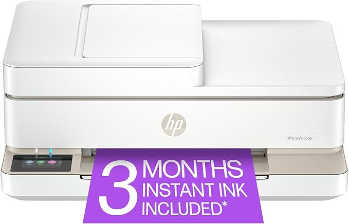 HP Envy 6555e Wireless All-in-One Color Inkjet Printer, Print, scan, Copy, Duplex Printing Best-for-Home, 3 month Instant Ink trial included (714N5A)-DeskLoop Office