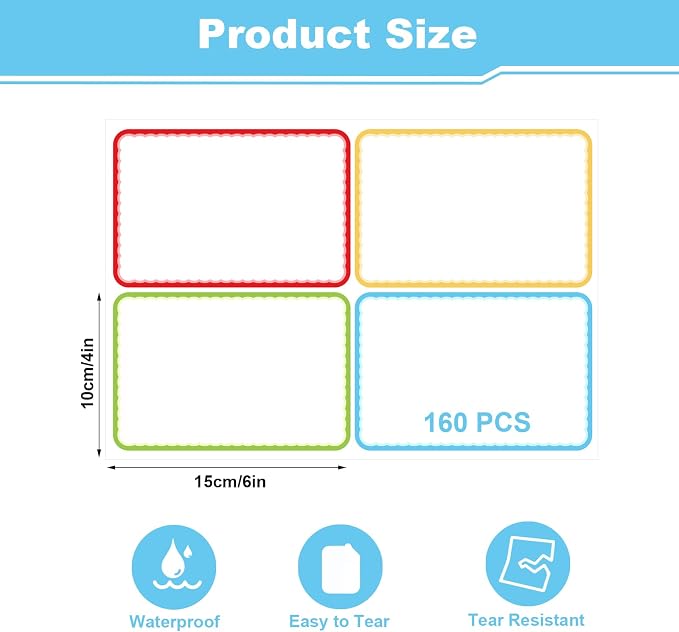 160 Pcs Labels for Storage Bins, 6 X 4 Inch Storage Bin Labels Moving Labels | - Image 2