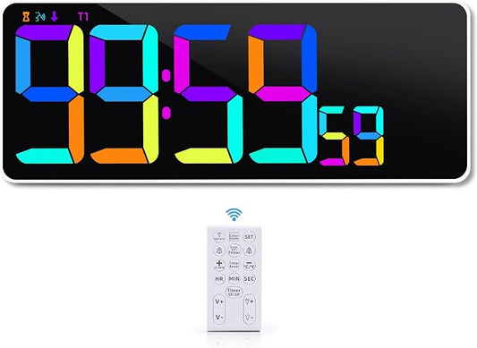 KMMKGG Large 13.7" LED Digital Timer（5''Nunmber）, 11 Color Changing, Count by Unknown