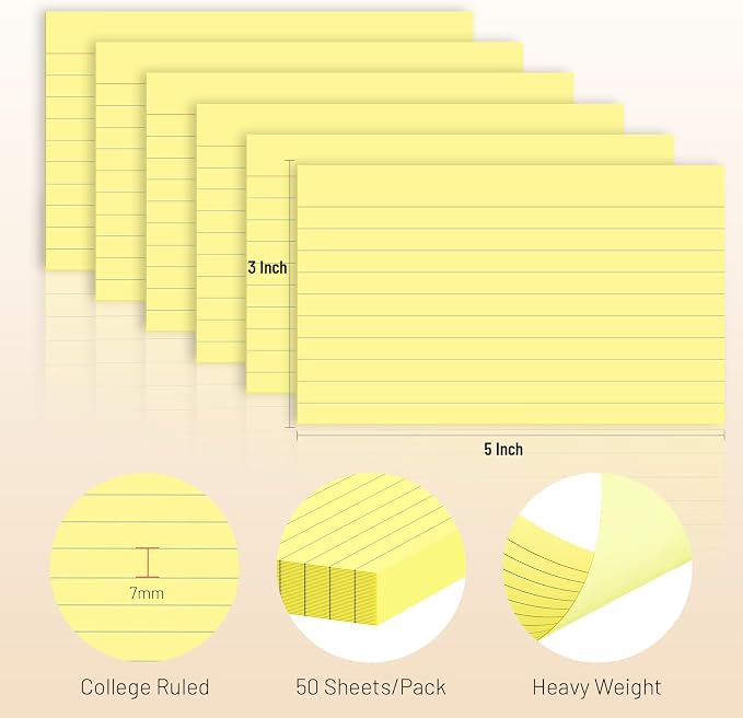 Colored Index Cards 3x5, Flash Cards College Ruled - Image 2