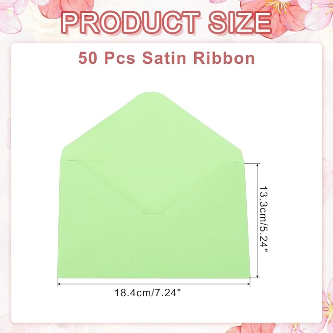 PATIKIL 7x5 Inch Invitation Envelopes, Light Green - Image 2
