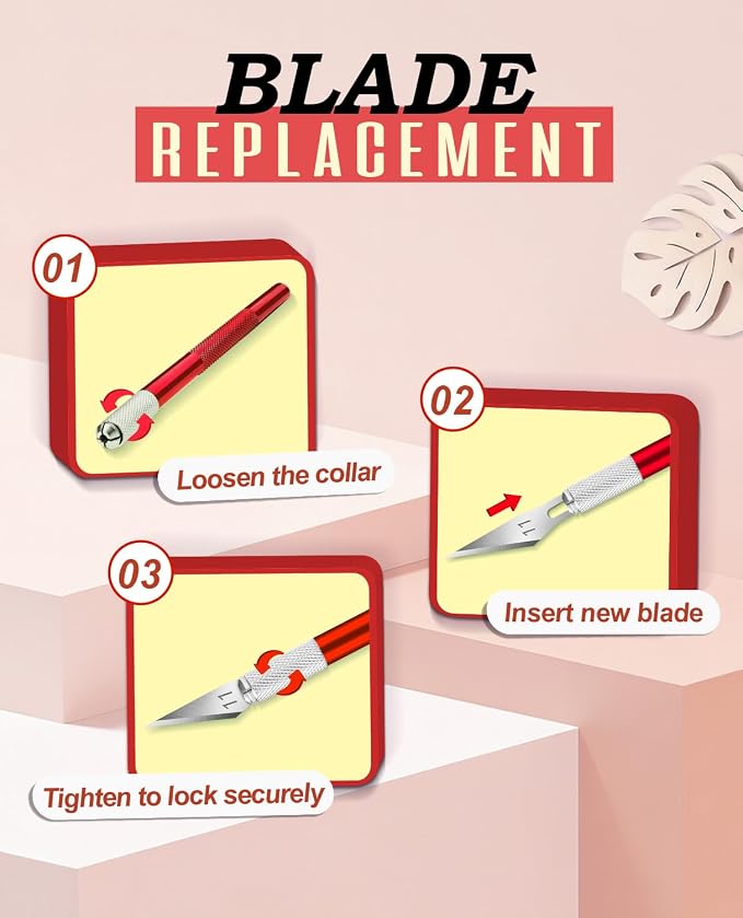 DIYSELF Craft Knife with 10 Extra #11 Blades, Precision Hobby Knife Set with - Image 6