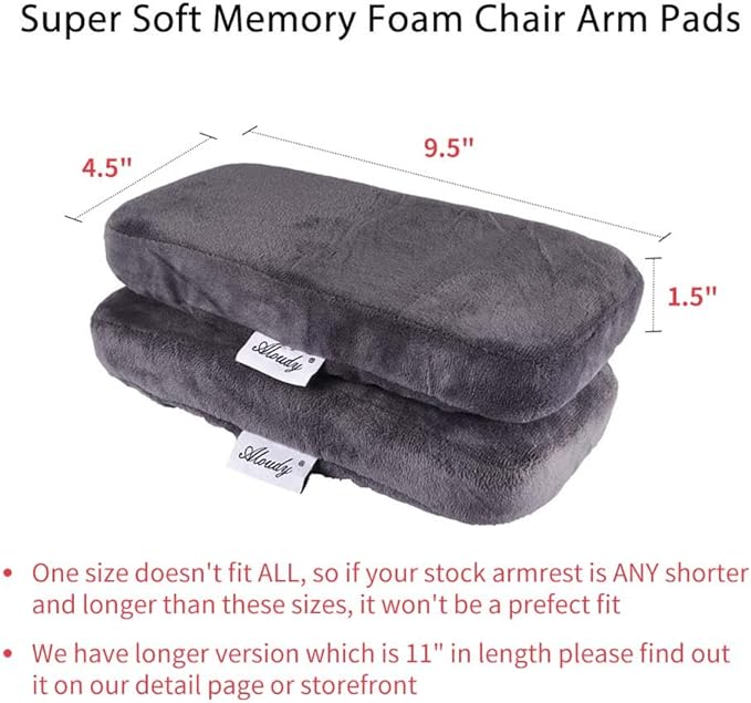 Aloudy Ergonomic Memory Foam Office Chair Armrest Pads, Comfy Gaming Chair Arm - Image 2