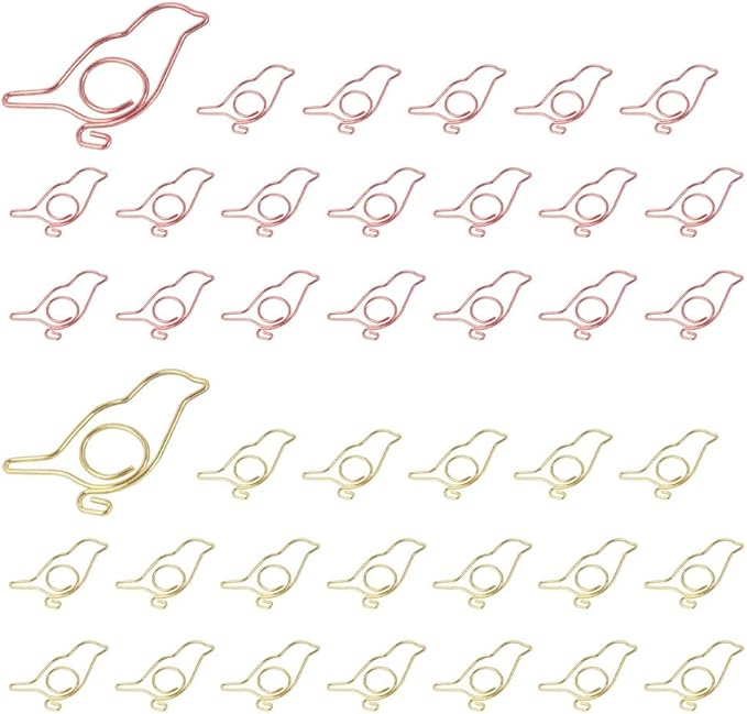 OWLFAVO 40pcs Bird Shape Paper Clips by OWLFAVO