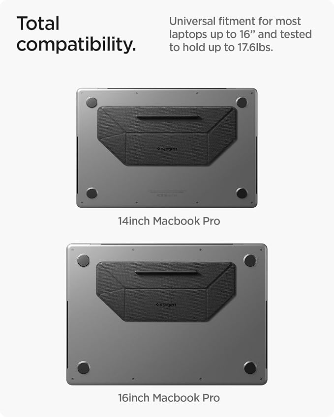 Spigen Slim Fold Adhesive Laptop Stand Foldable Portable Dual Ergonomic Angle - Image 2