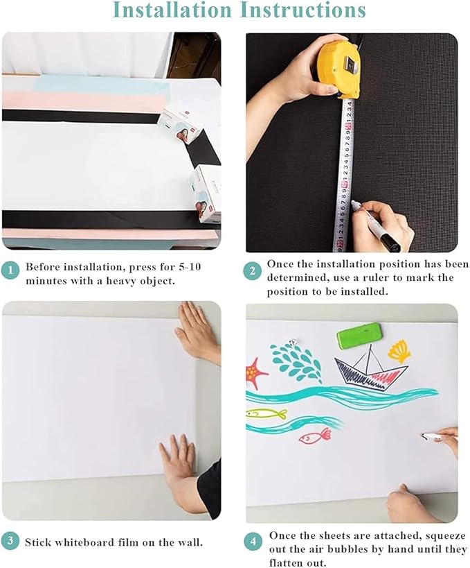 Huge Self-Adhesive Whiteboard Sticker: 72" x 40" Magnet Receptive Dry Erase - Image 6