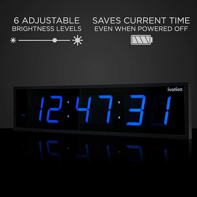 Ivation Huge Oversized 48" Large Digital LED Clock | Big Digital Clock - Image 5