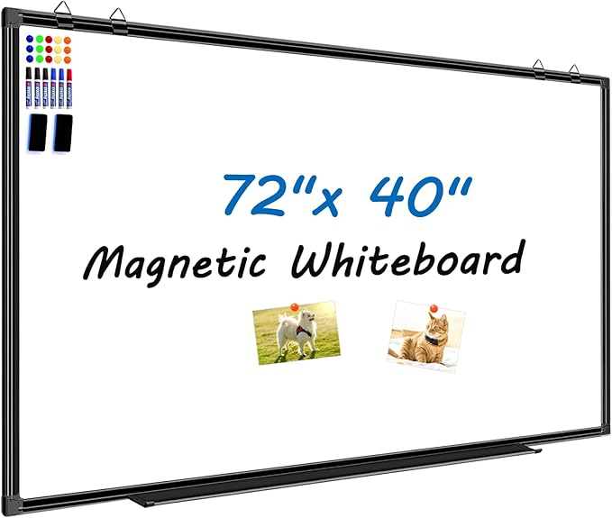 H-Qprobd Large White Board Dry Erase Board for Wall 72"X40" Magnetic Whiteboard with Long Pen Tray, Presentation Dry Erase Boards for Office, Classroom, School, Home-DeskLoop Office