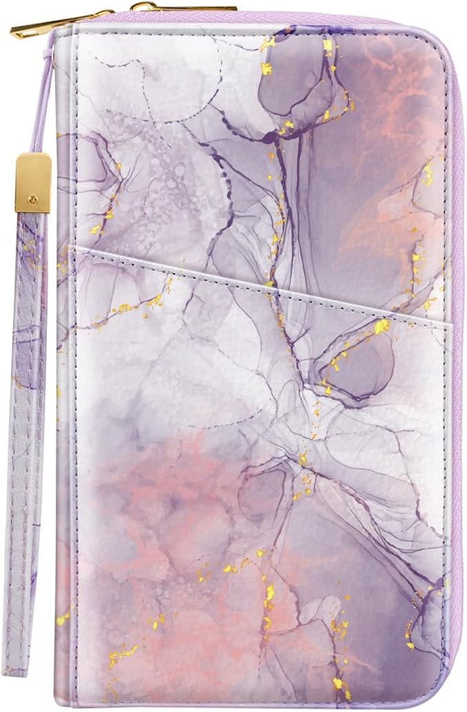 Family Passport Holder Wallet RFID Blocking Document Organizer PU Leather by Simikol
