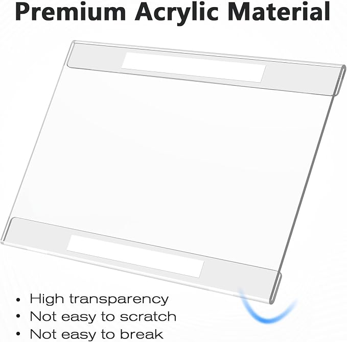 MaxGear Acrylic Sign Holder 8.5 x 11 Wall Mount, 6 Pack, Landscape | Includes - Image 5