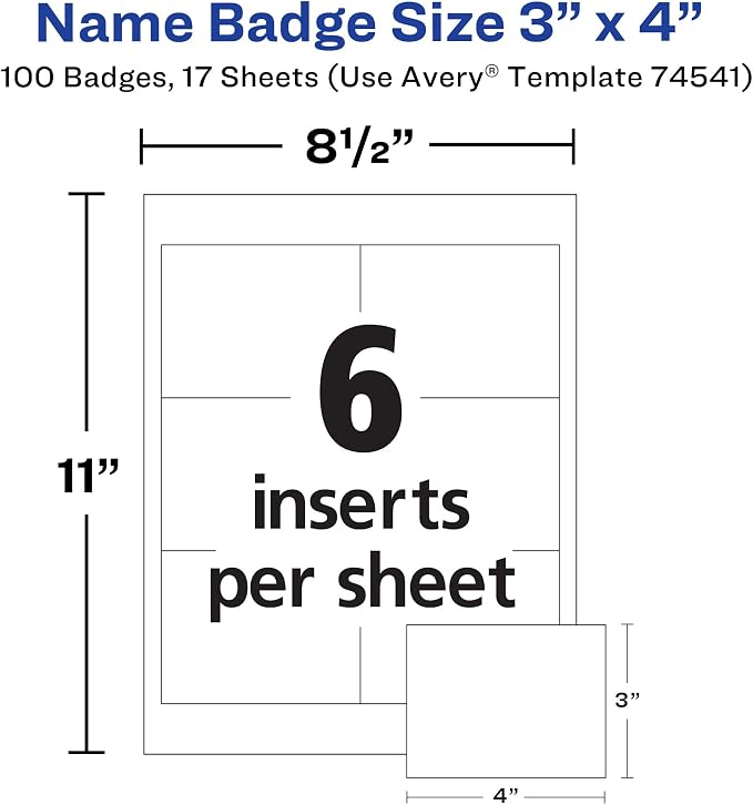 Avery Customizable Name Badges, Clip Style, 100 per Pack, 500 Total - Image 4