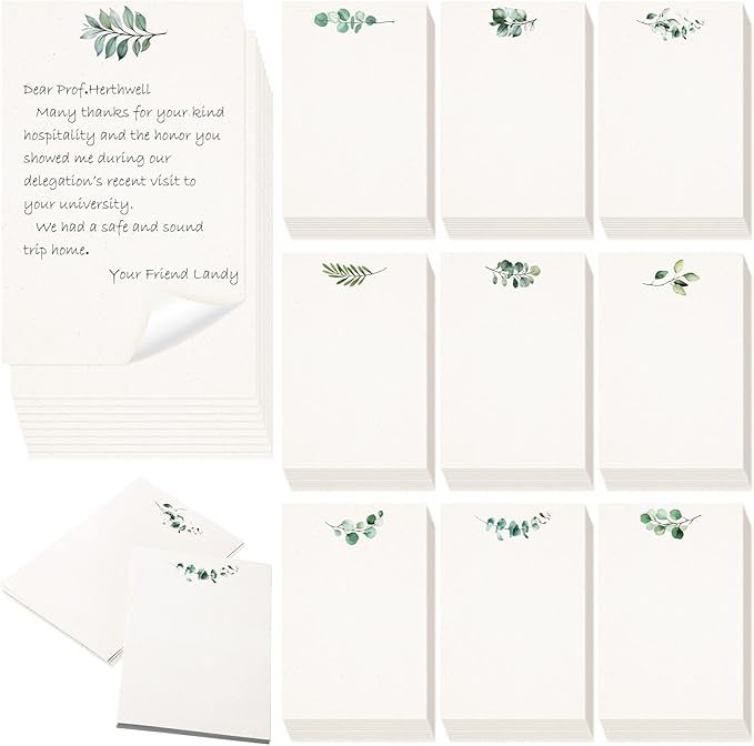Spiareal 100 Pcs Greenery Note Cards 4x6in, Eucalyptus Leaves Blank Note by Spiareal