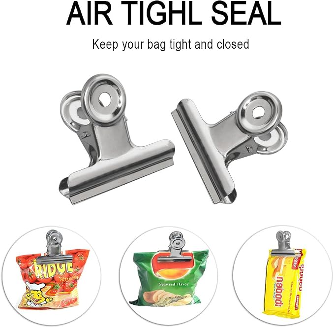 20 Pack Large Metal Hinge Clips, 2 Inch Bull Binder Paper Clips Clamps File - Image 5