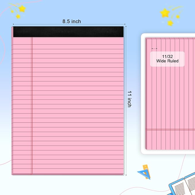 3 pcs Legal Pads 8.5 x 11 Note Pads, Colored Legal Notepads 8.5 x 11, Notebook - Image 2