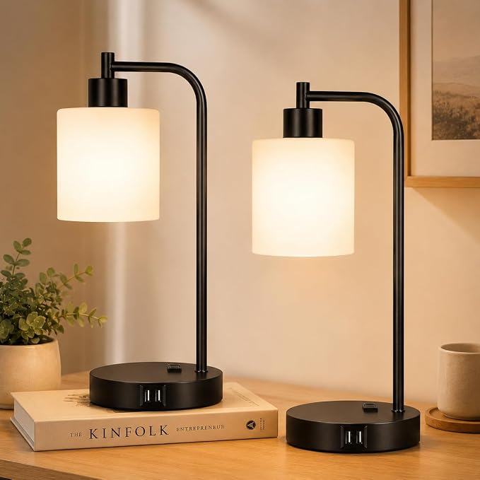Set of 2 Industrial Touch Control Table Lamps by Nintiue