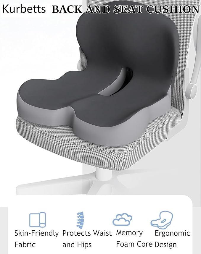 Orthopedic Cushion, Ergonomic Memory Foam L-Shaped Integrated Seat Cushions - Image 2