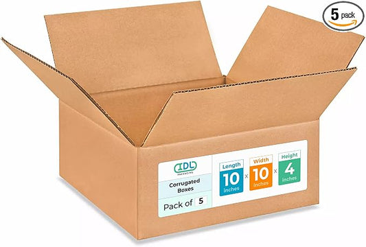 Medium Moving & Shipping Boxes 10 x 10 x 4 inches by IDLPackaging